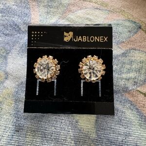 Gold and Silver Crystal Earrings